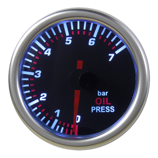 Oil pressure gauge with smoked background 0-7 Bar